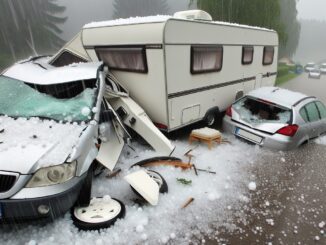 Hagelbuien zorgt voor omvangrijke schade aan auto's en caravans