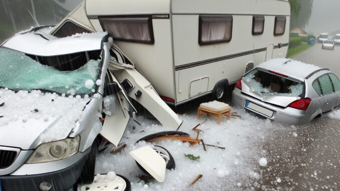 <span class="c5">Hagelbuien zorgt voor omvangrijke schade aan auto's en caravans</span>